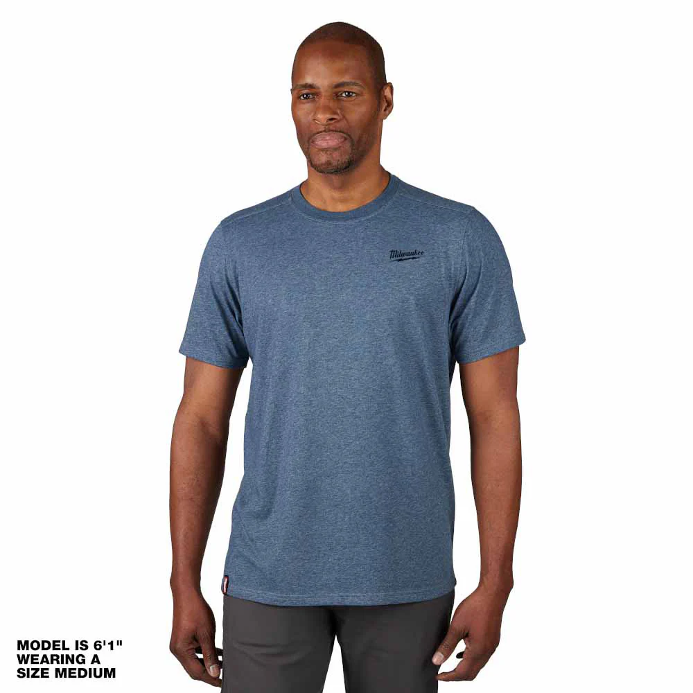 Milwaukee 603BL Hybrid Work Tee - Short Sleeve - Blue - Builderot