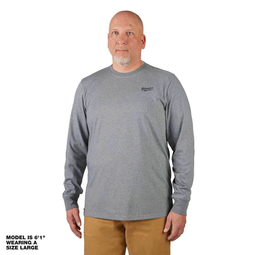 Milwaukee 604G Hybrid Work Tee - Long Sleeve - Gray - Builderot