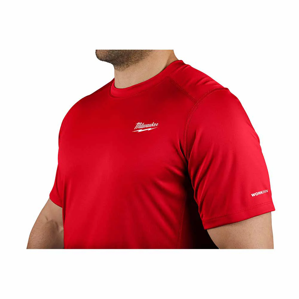 Milwaukee 414R WORKSKIN Lightweight Performance Shirt - Short Sleeve - Red - Builderot