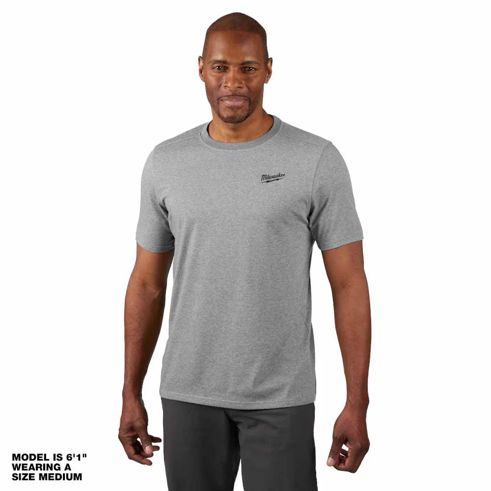 Milwaukee 603G Hybrid Work Tee - Short Sleeve - Gray - Builderot