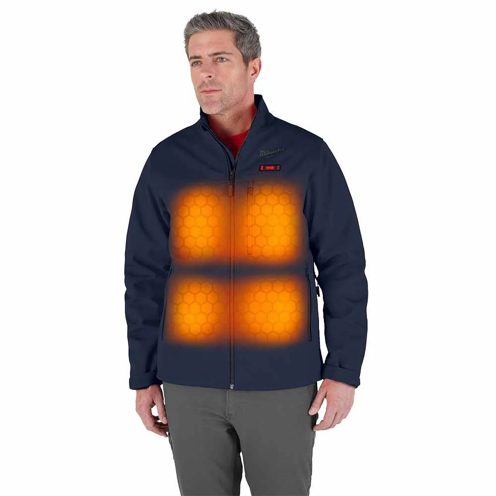 Milwaukee M100U-21 M12 Heated Blue Toughshell Jacket with (1) 3.0 Ah Battery and Charger - Builderot