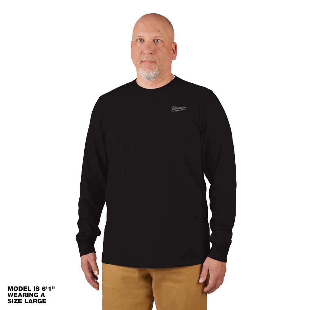Milwaukee 604B Hybrid Work Tee - Long Sleeve - Black - Builderot