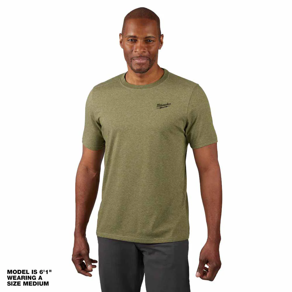 Milwaukee 603GN Hybrid Work Tee - Short Sleeve - Green - Builderot