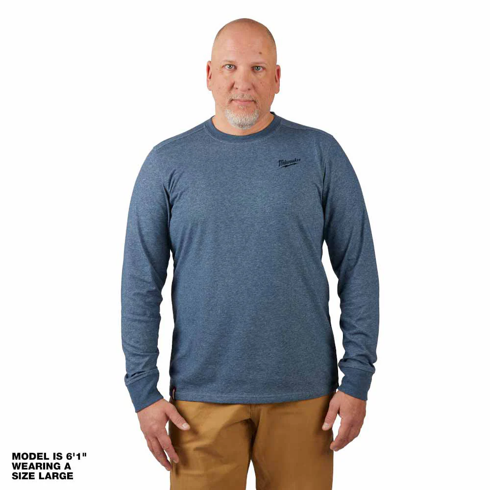 Milwaukee 604BL Hybrid Work Tee - Long Sleeve - Blue - Builderot