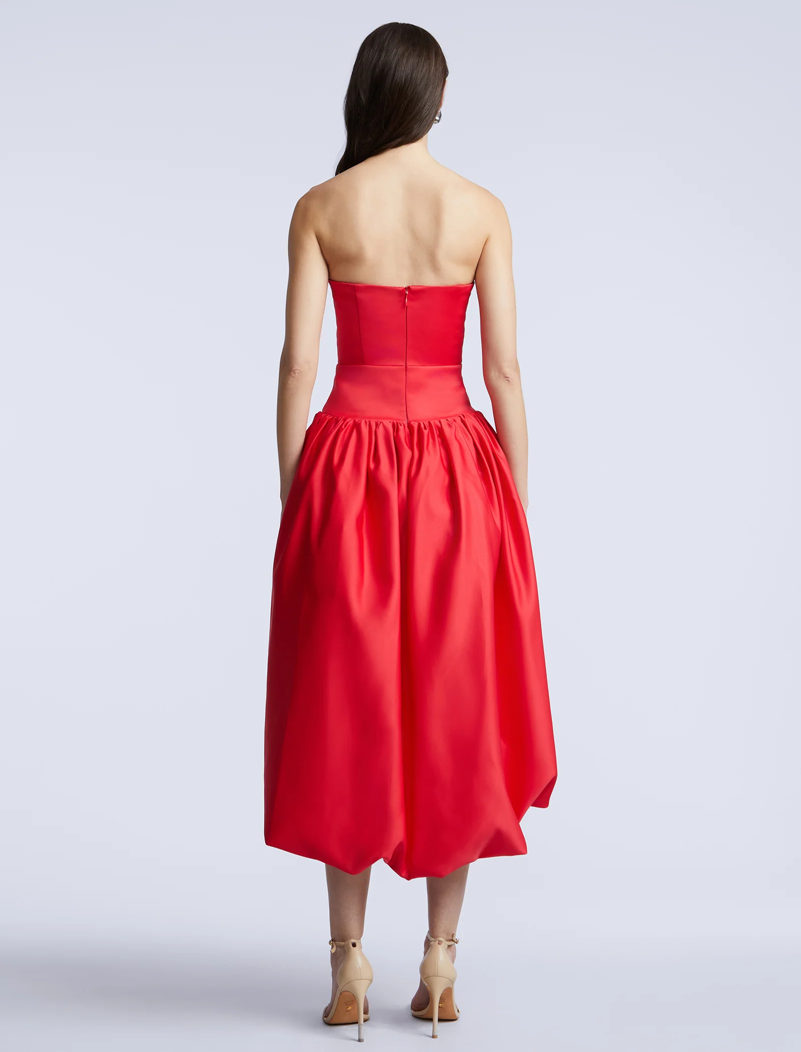 Solid Bubble Hem Dress - Builderot