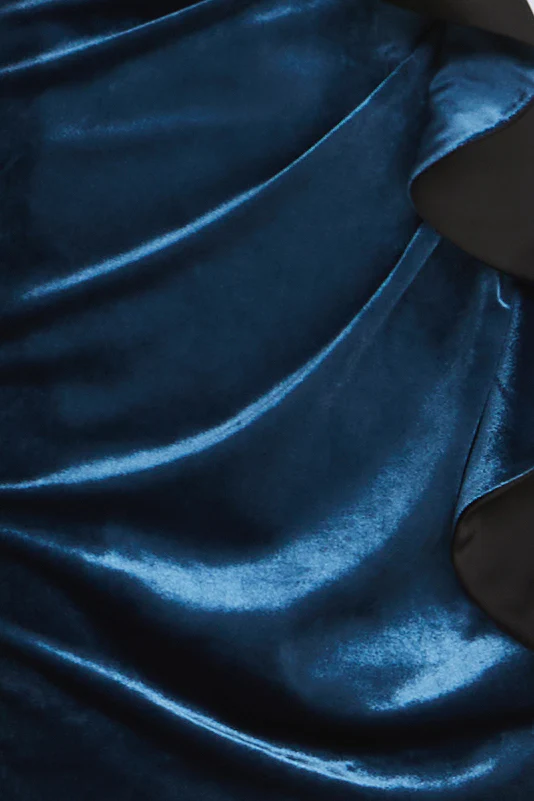 Velvet Satin Ruffle Cocktail - Builderot