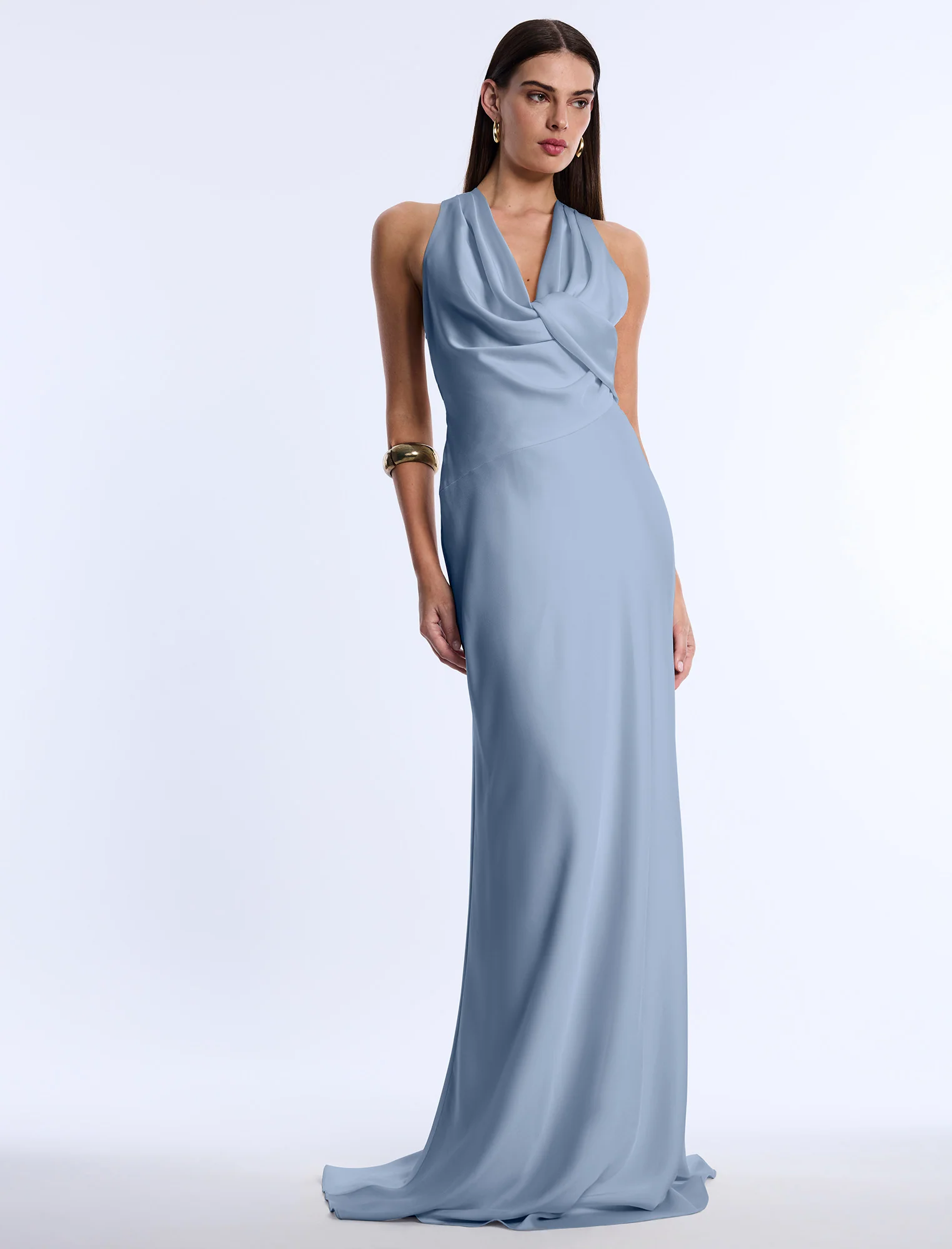 Cowl Neck Halter Gown - Builderot
