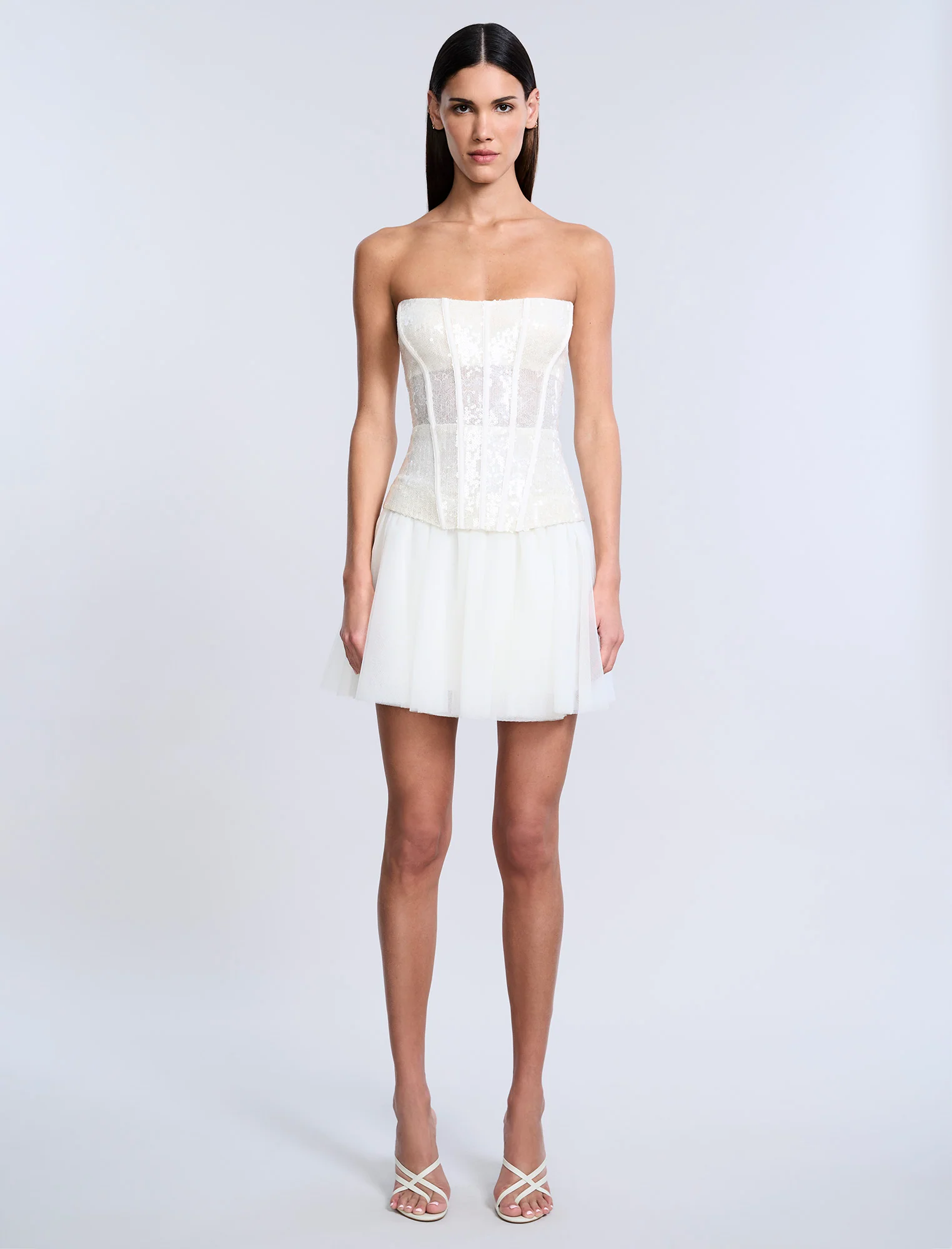 Sequin Lace Peplum Tulle Dress - Builderot