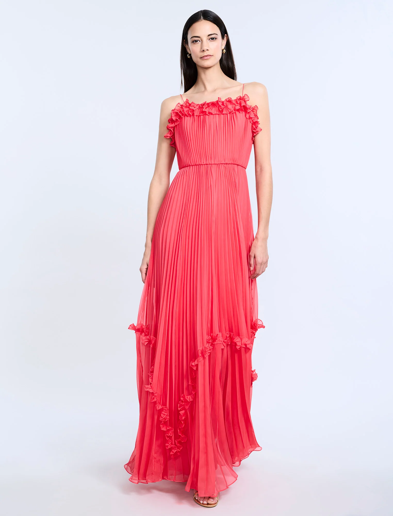 Shirring Ruffle Gown - Builderot