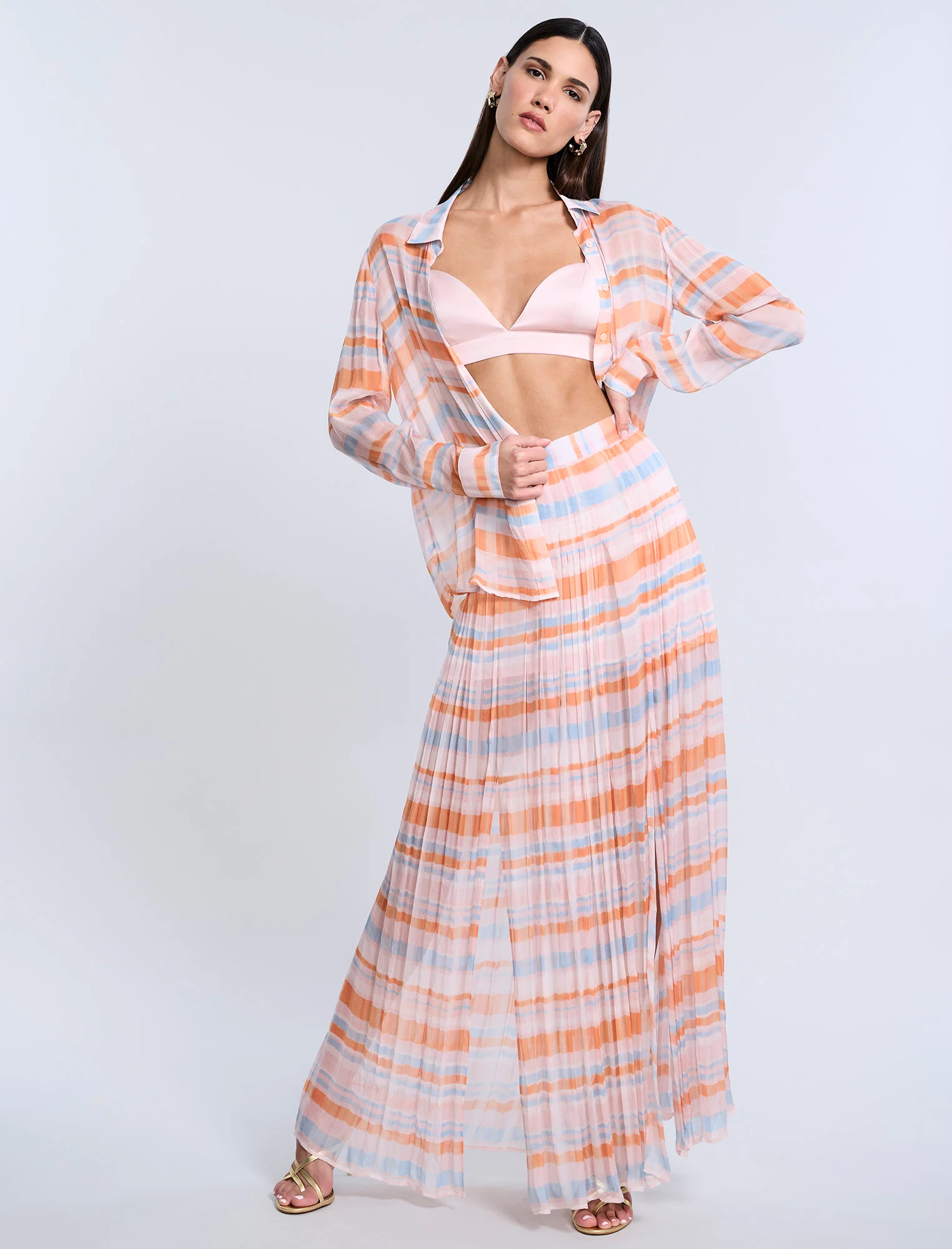 Printed Pleated Skirt - Builderot