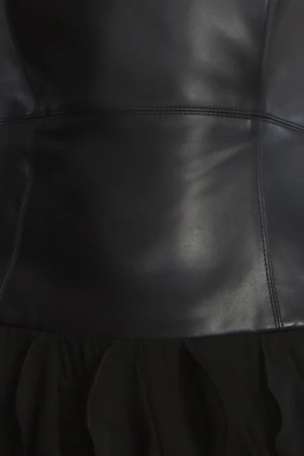 Leather Chiffon Dress - Builderot