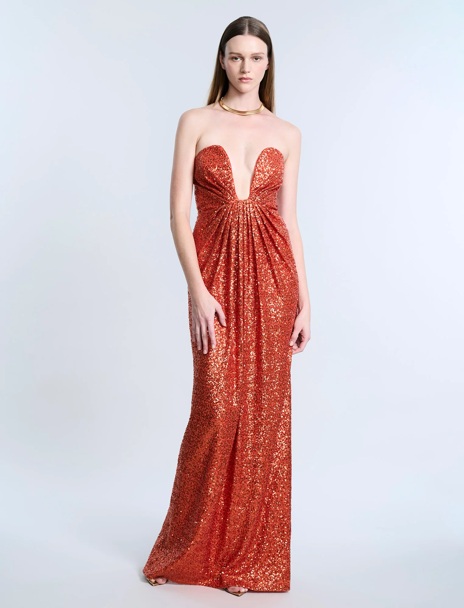 Plunging U Neckline Gown - Builderot
