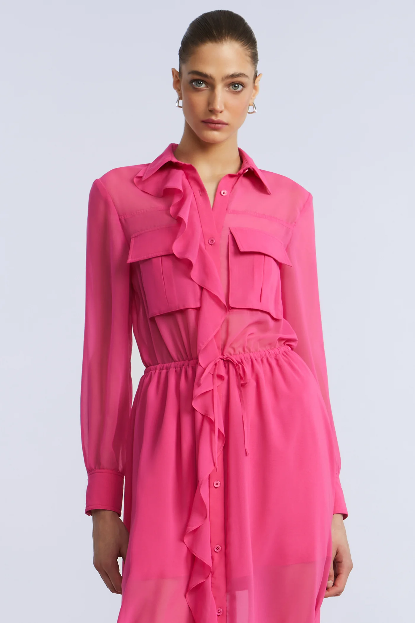 Solid Ruffle Dress - Builderot