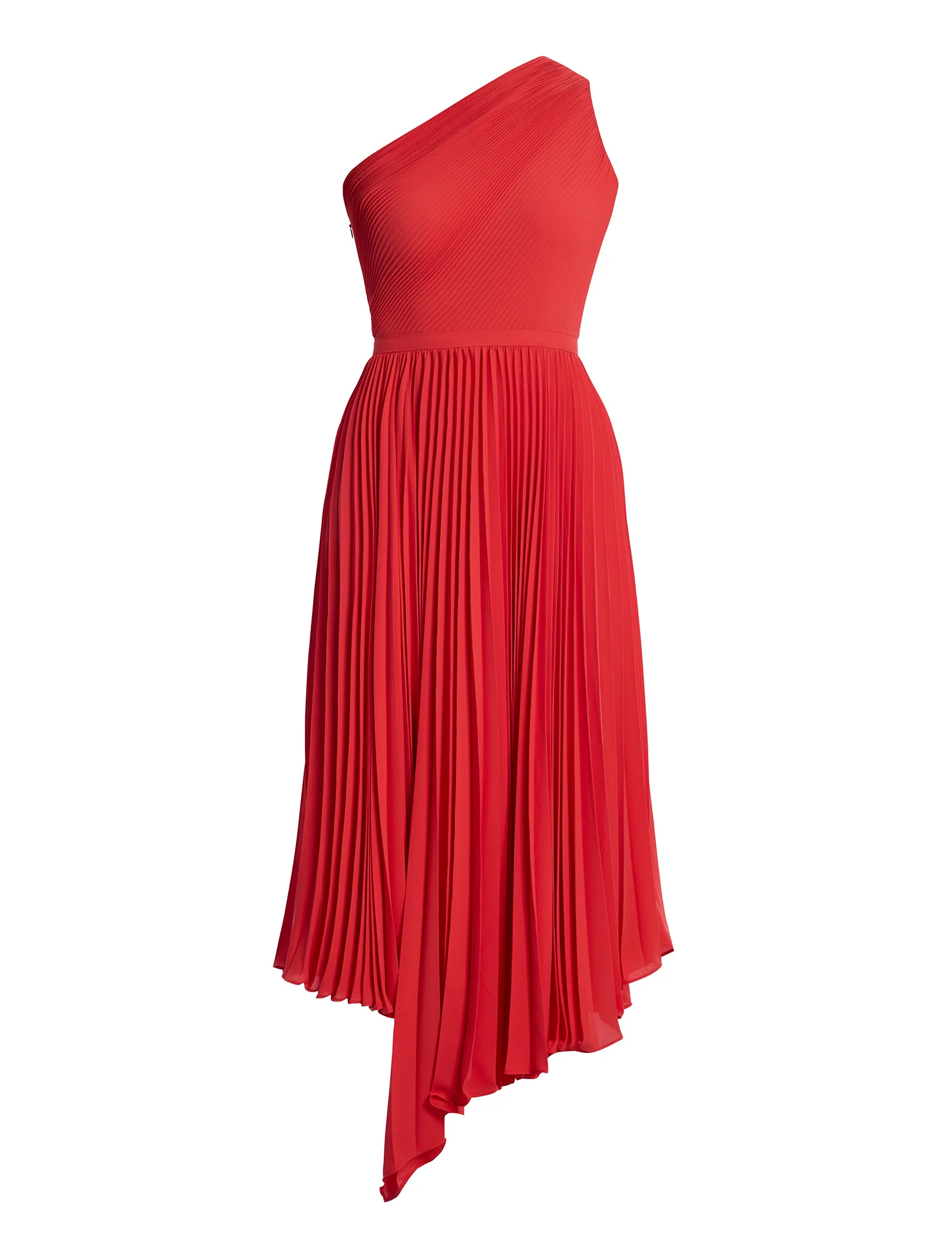 One Shoulder Pleated Dress - Builderot