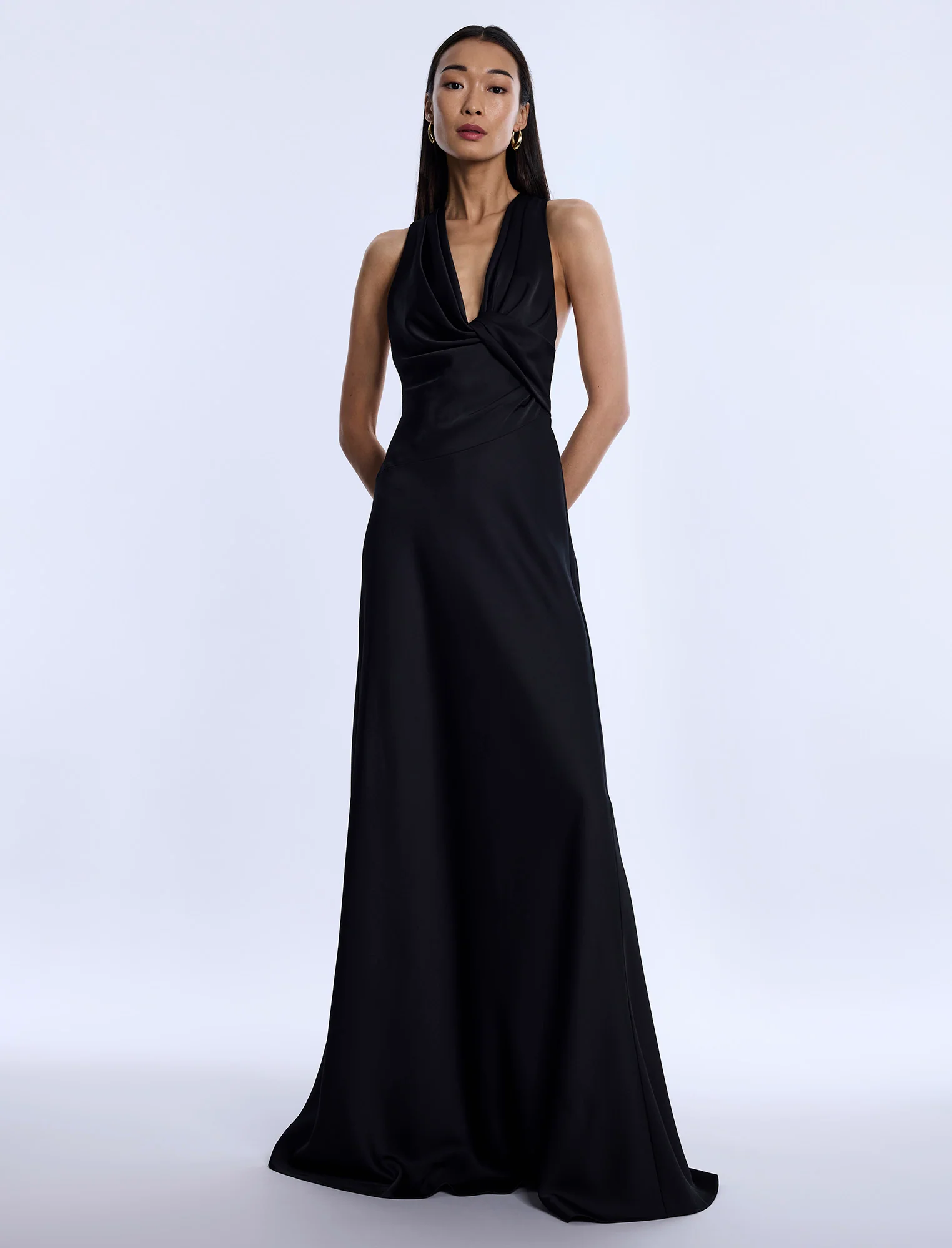 Cowl Neck Halter Gown - Builderot