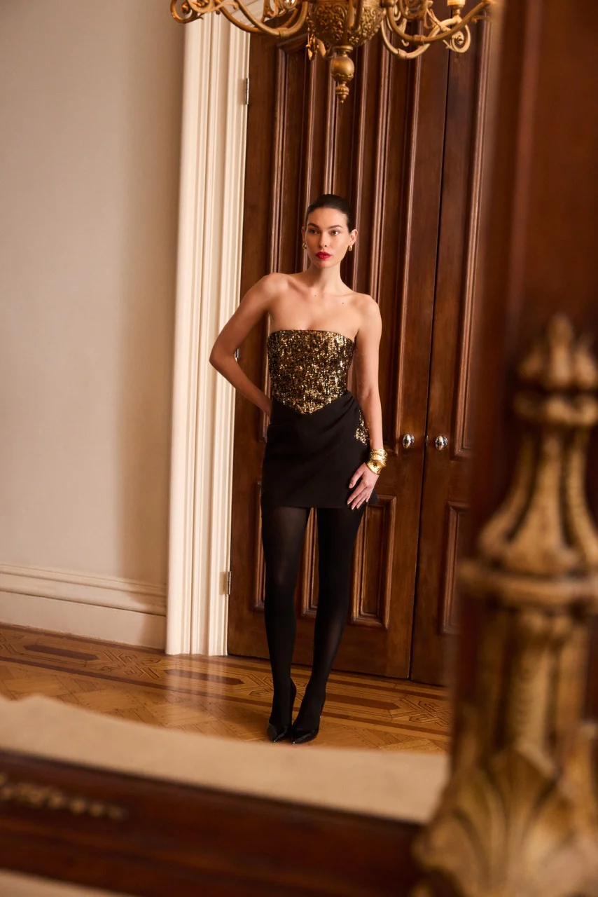 Sequin Crepe Dress - Builderot