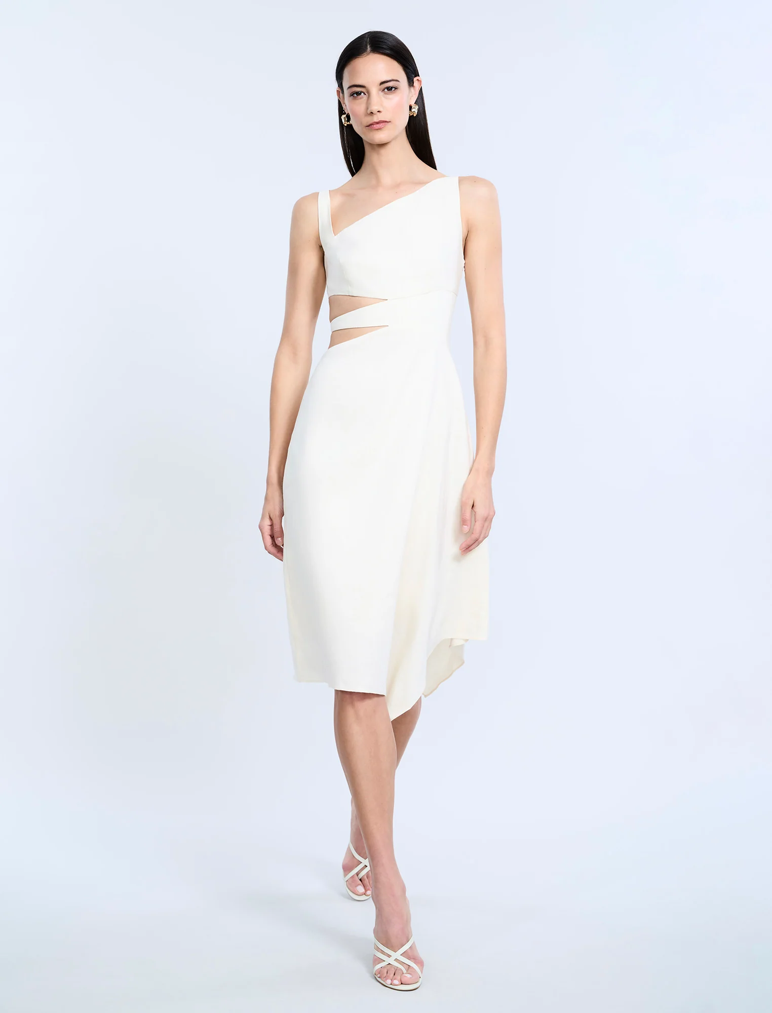 Cutout Linen Dress - Builderot