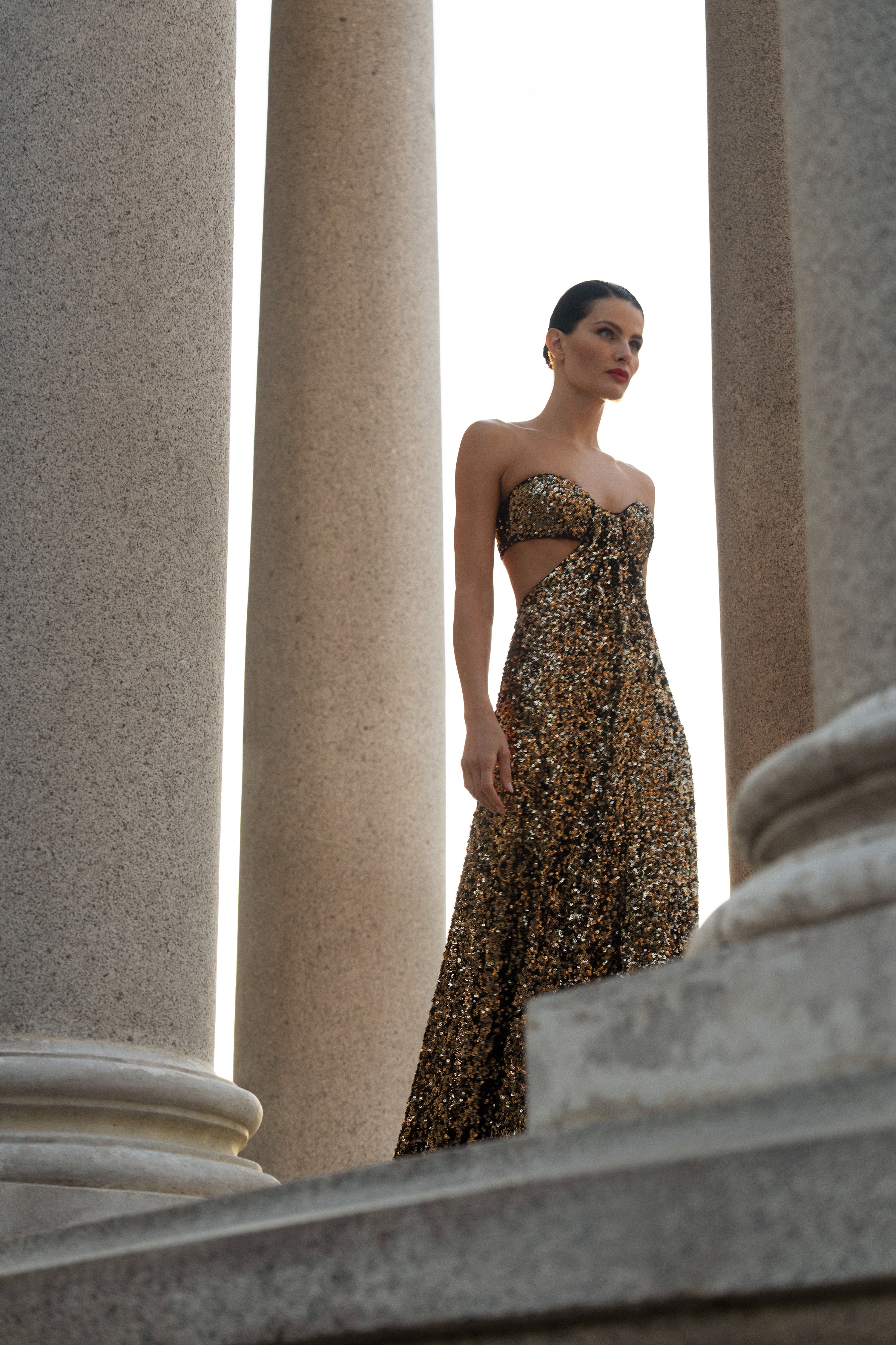 Sequin Strapless Gown - Builderot