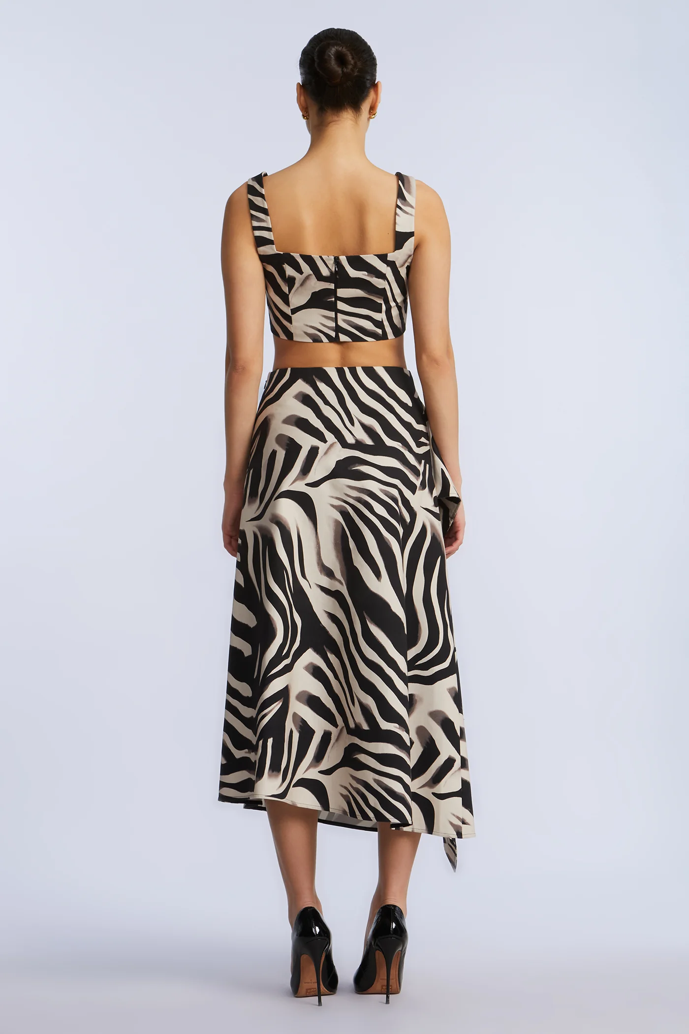 Printed Side Panel Midi Skirt - Builderot