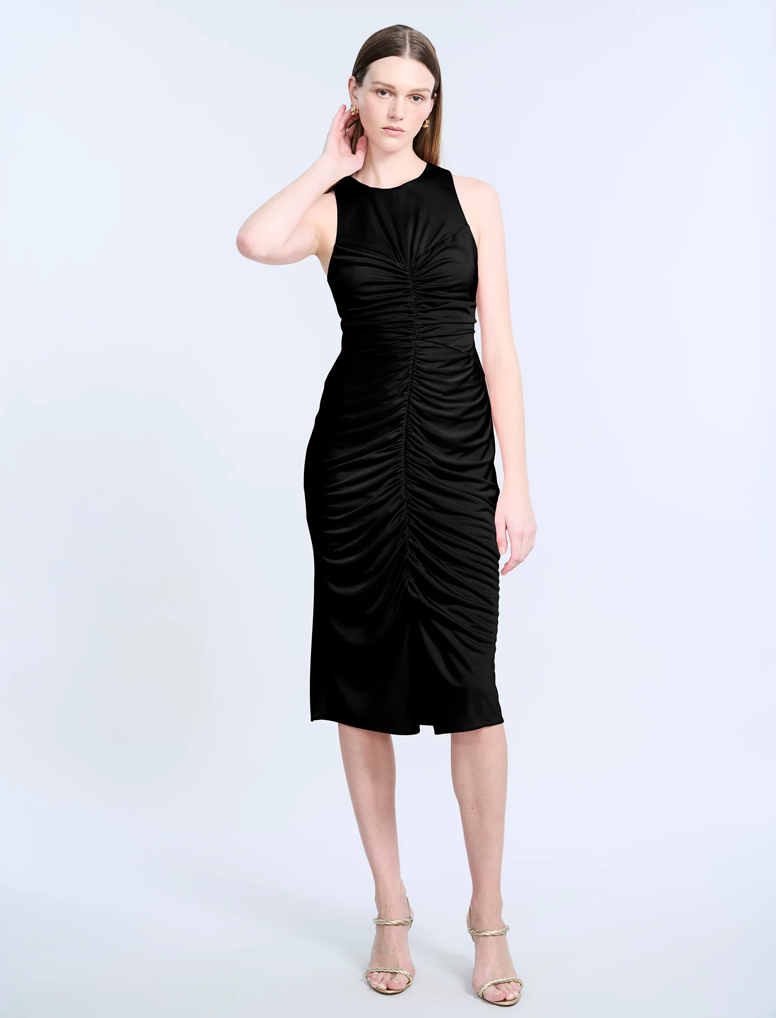 Hardware Ruched Midi Dress - Builderot