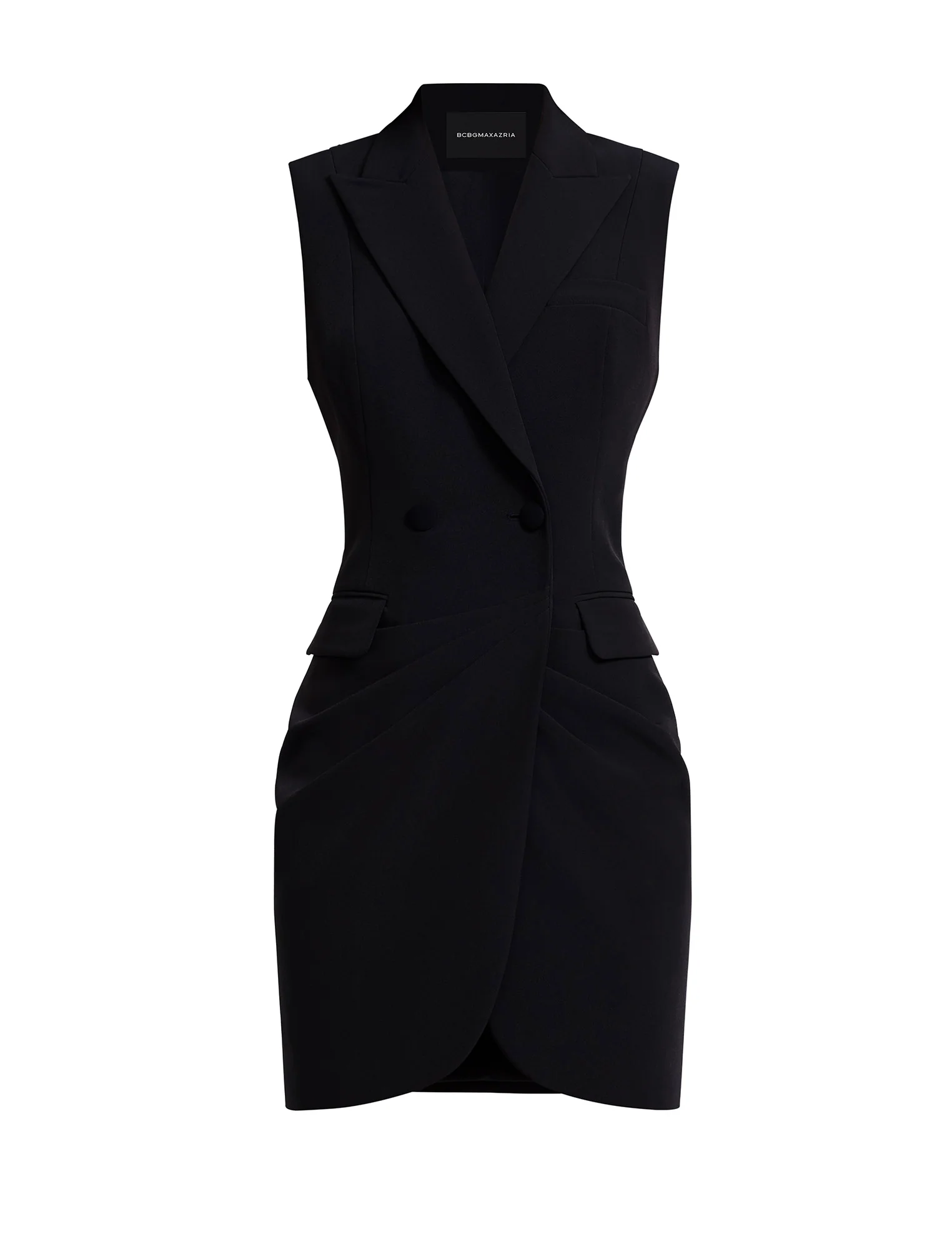 Sleeveless Draped Blazer Dress - Builderot