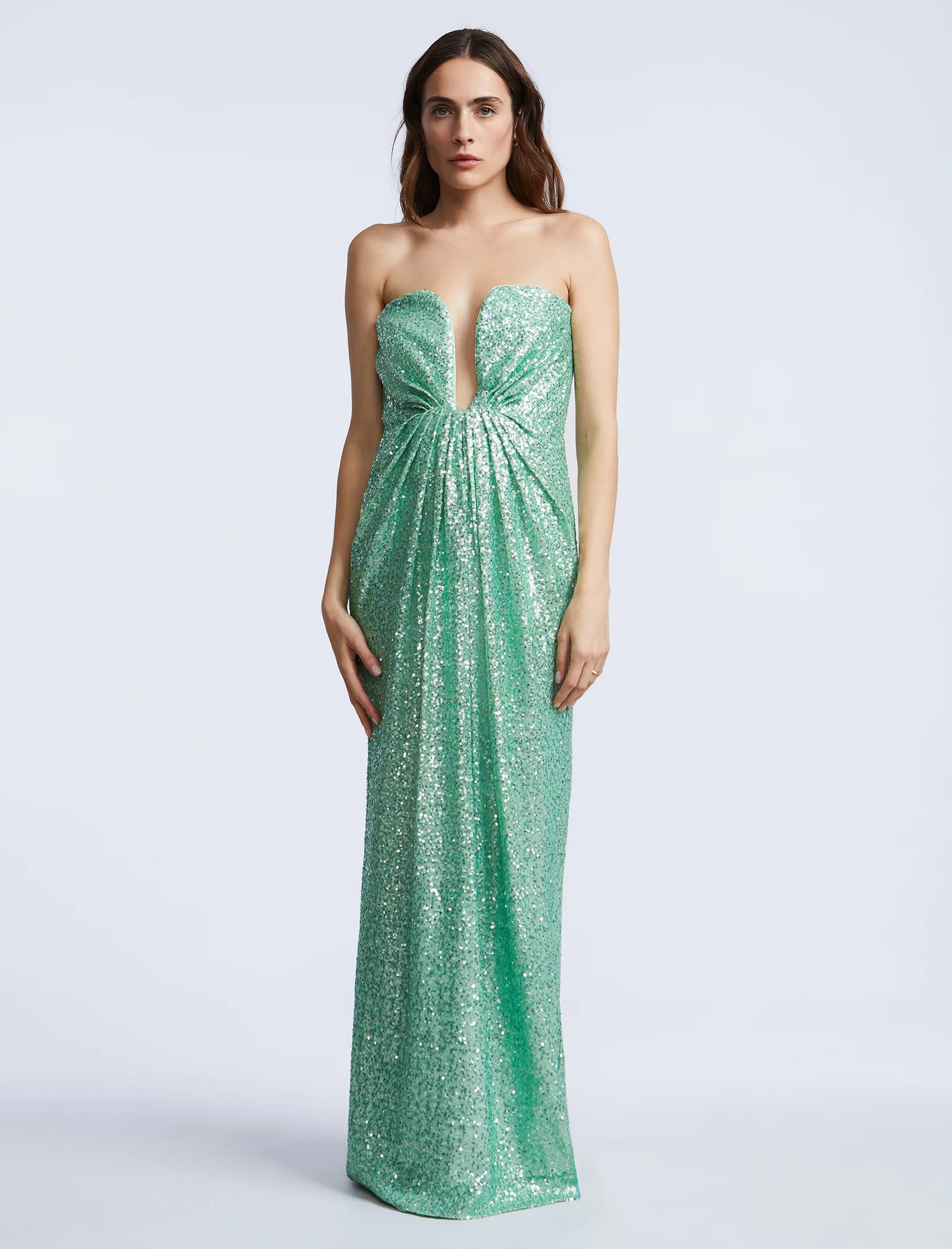 Plunging U Neckline Gown - Builderot