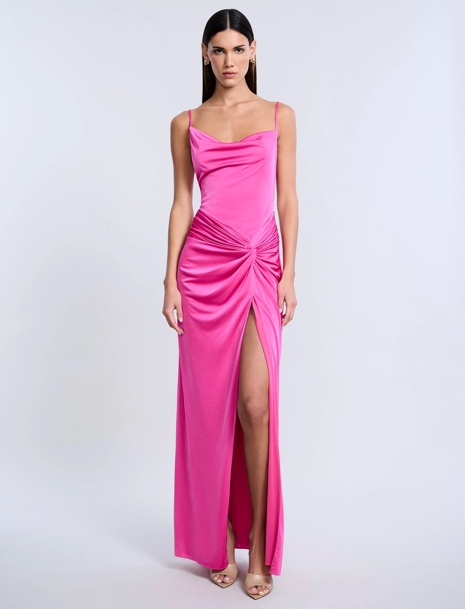 Cowl Draped Gown With Twist - Builderot