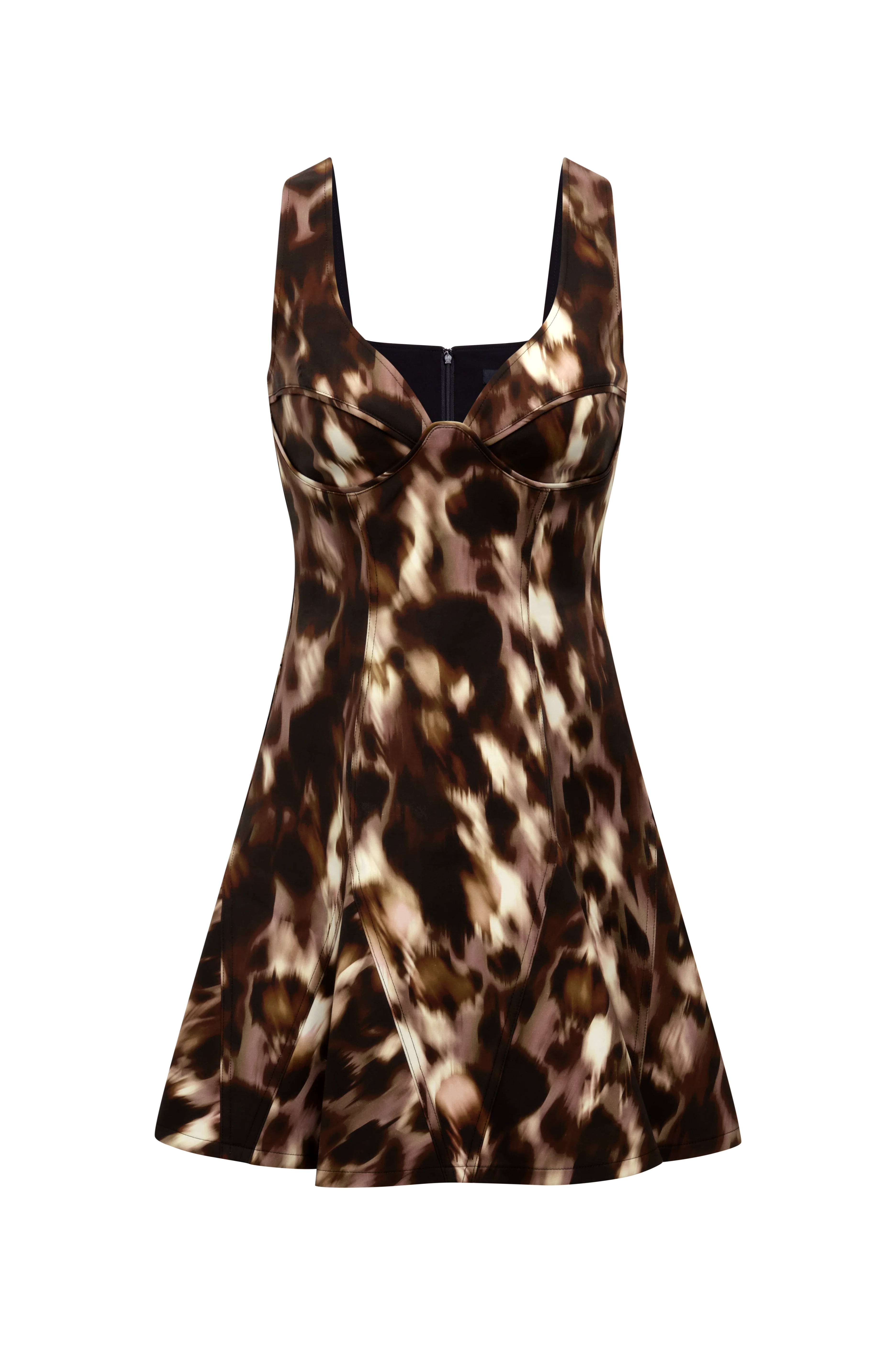 Printed Godet Dress - Builderot