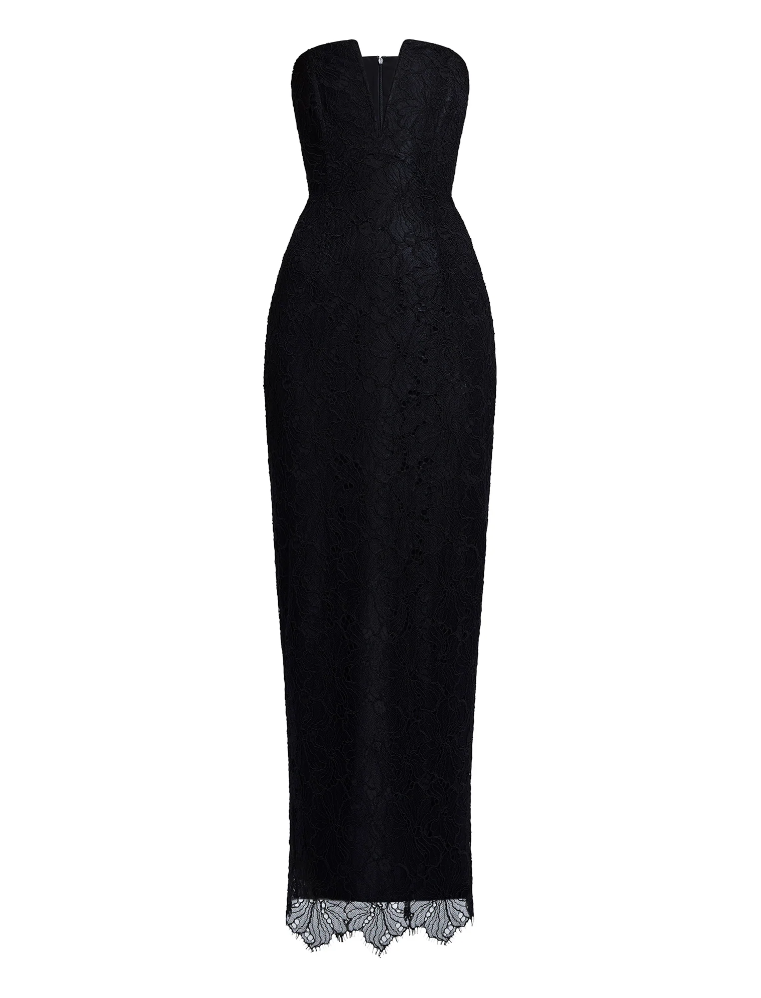 Lace Strapless V Neckline Gown - Builderot