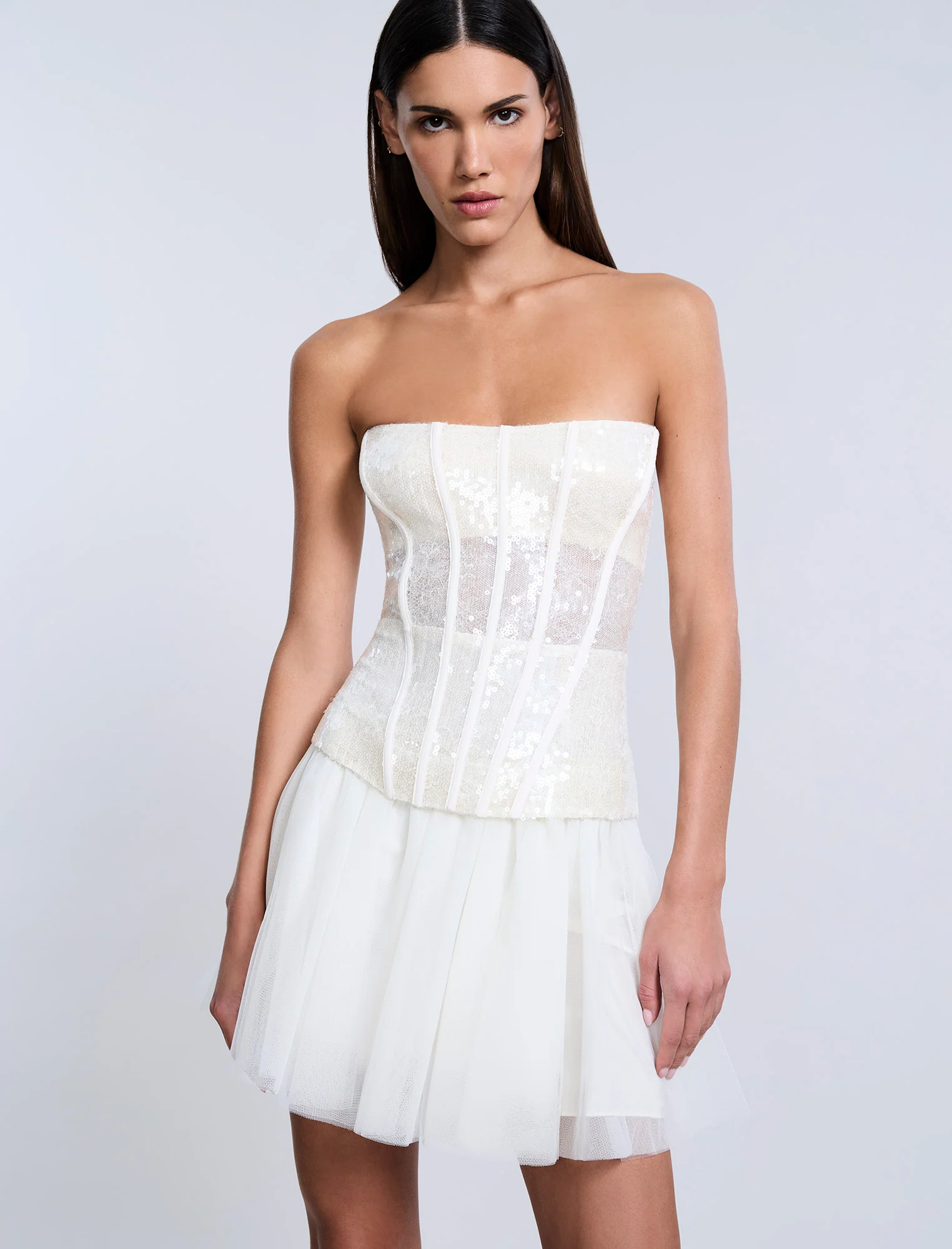 Sequin Lace Peplum Tulle Dress - Builderot