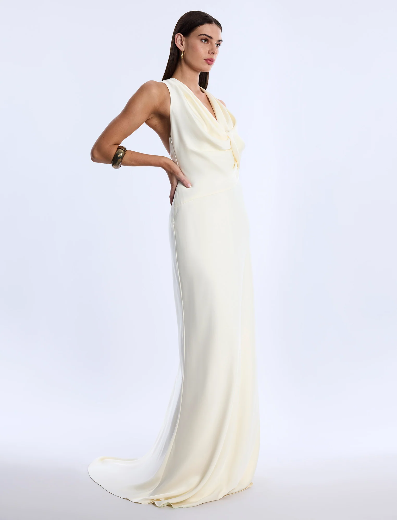 Cowl Neck Halter Gown - Builderot