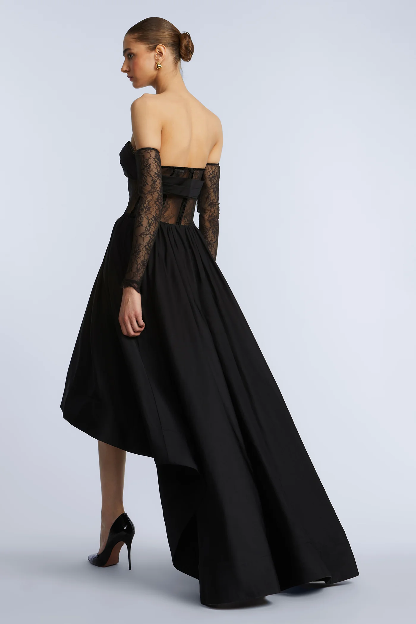Lace Taffeta High-Low Gown - Builderot