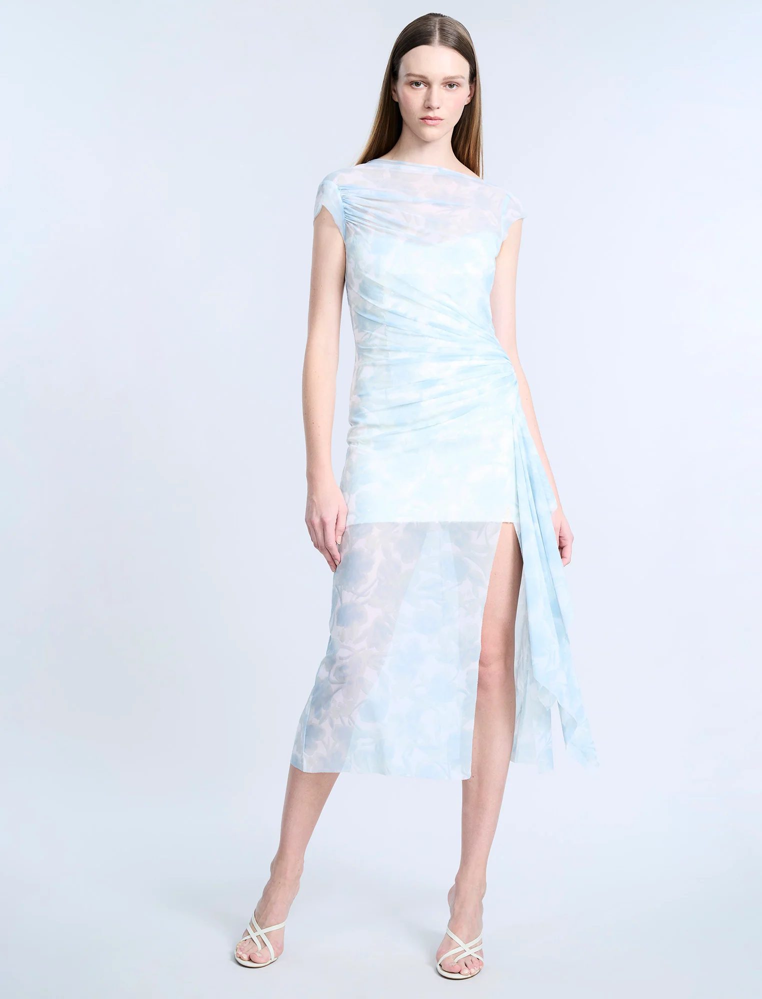 Mesh & Sequin Midi Dress - Builderot