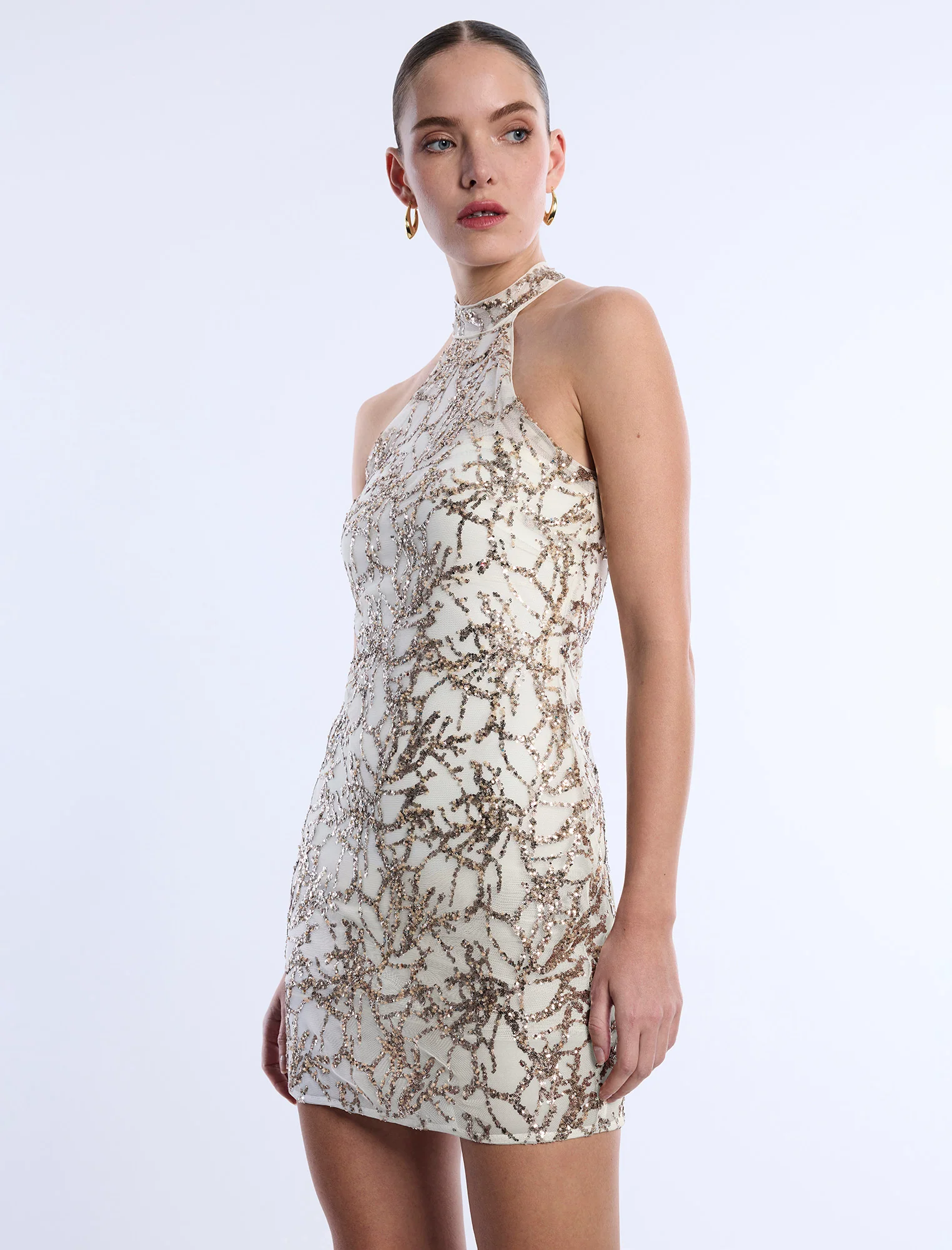 Mock Neck Embellished Mini - Builderot