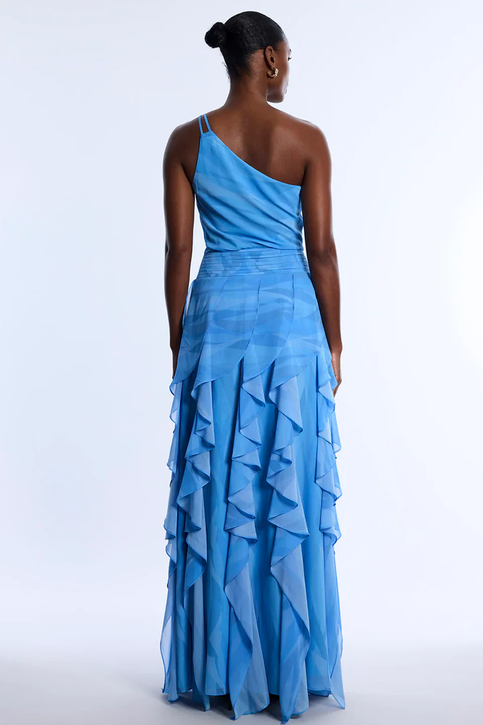 Printed One Shoulder Gown - Builderot