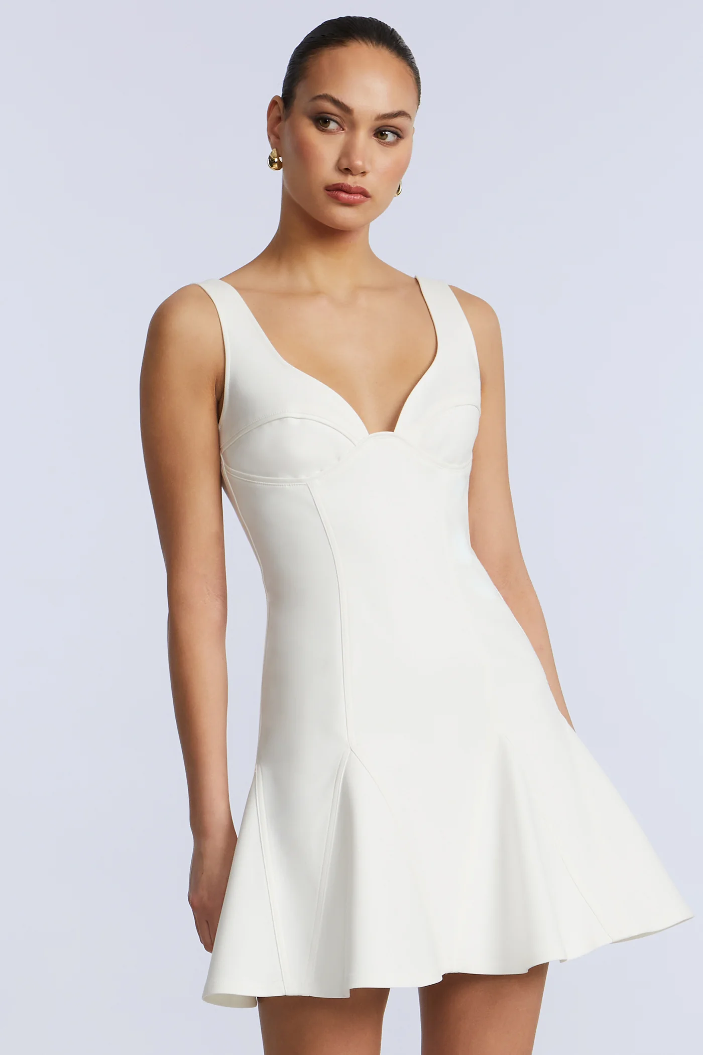 Solid Godet Dress - Builderot