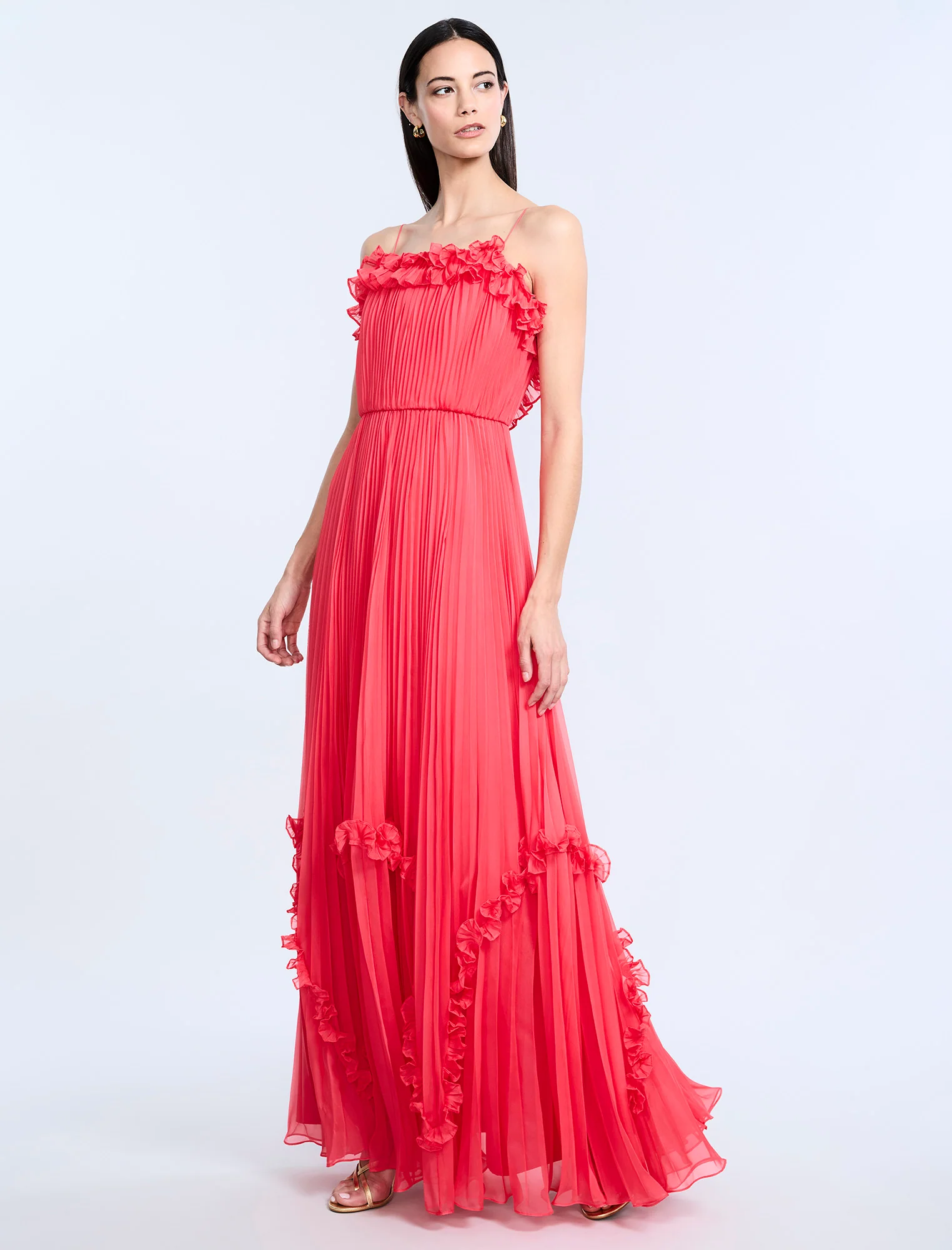 Shirring Ruffle Gown - Builderot