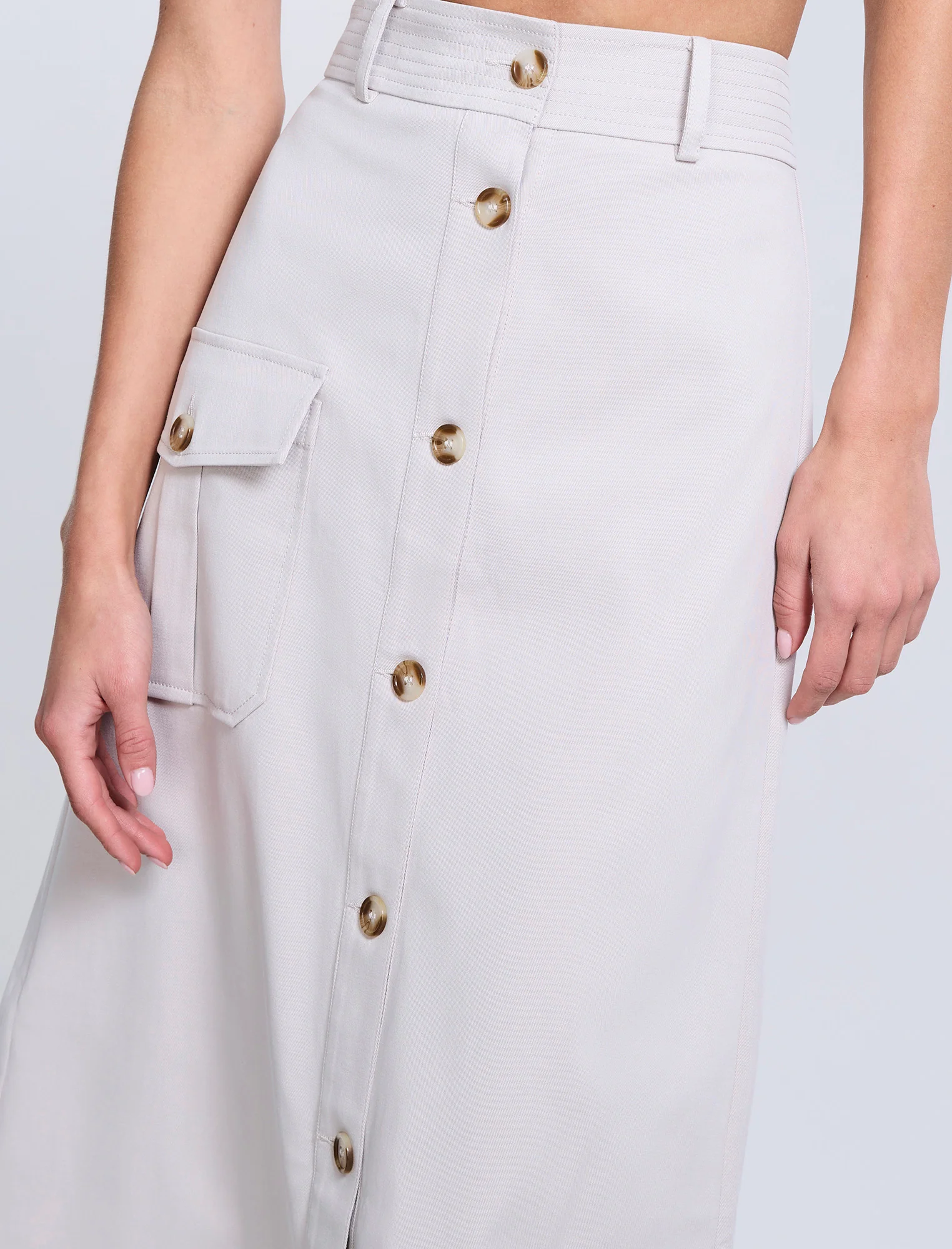Button Front Cargo Skirt - Builderot