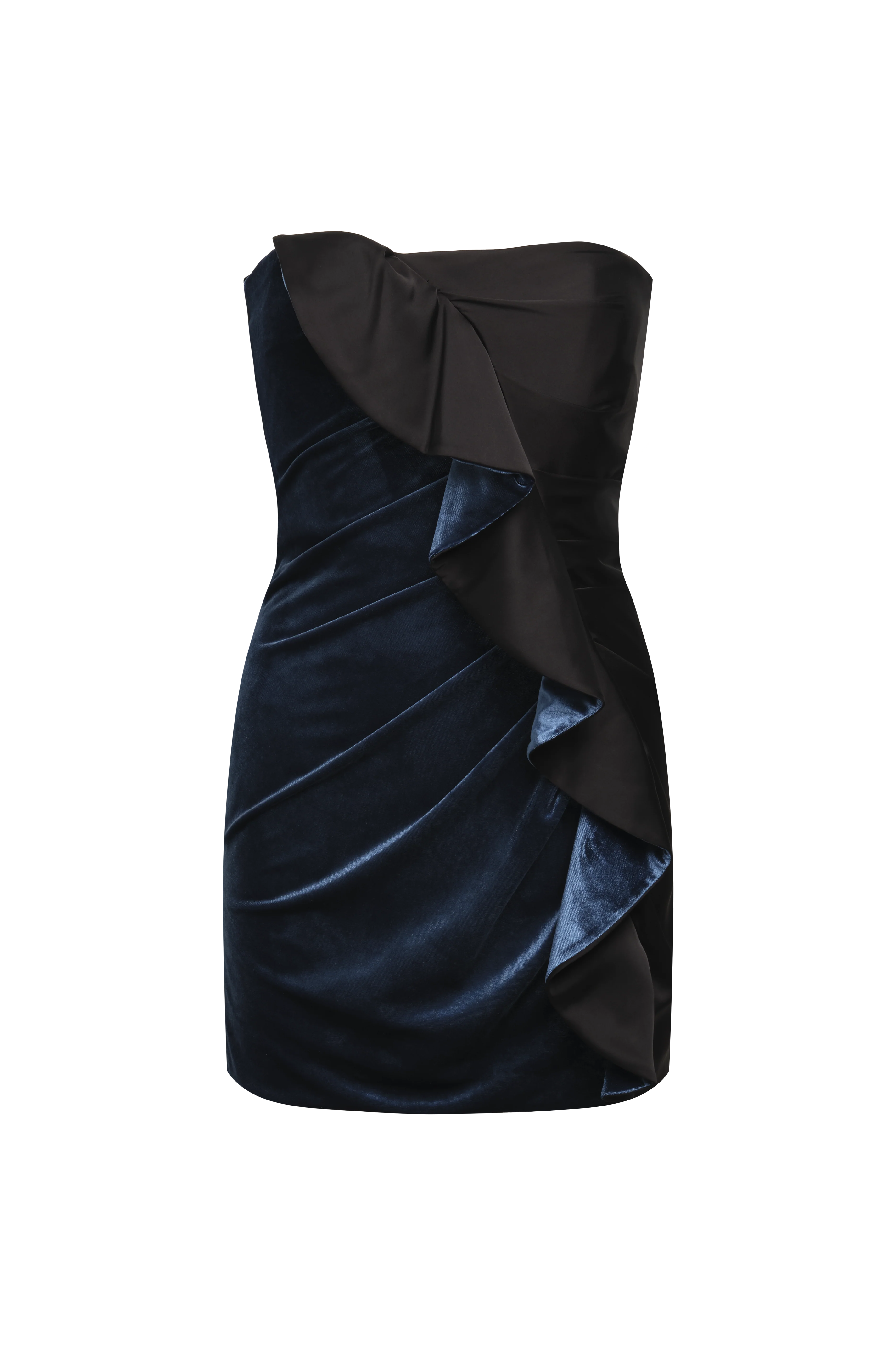 Velvet Satin Ruffle Cocktail - Builderot